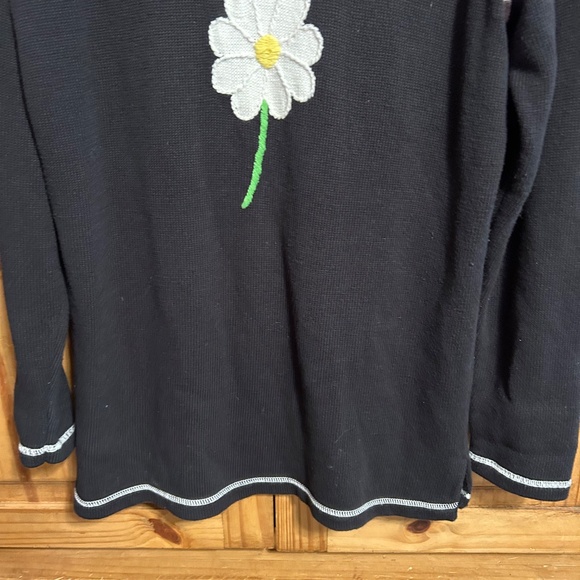 The Quacker Factory Cotton Sweater with White Flower - Picture 5 of 5